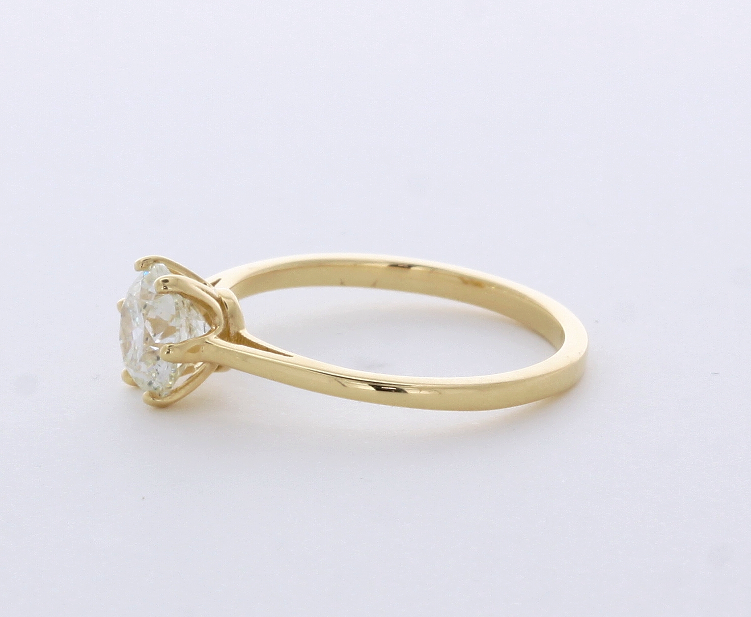 Klassischer Solitärring 1,5 KT LABORGEFERTIGTER DIAMANT D/VVS1 RUNDSCHLIFF 18 K GOLD KRAPPEN - Bild 2 von 3
