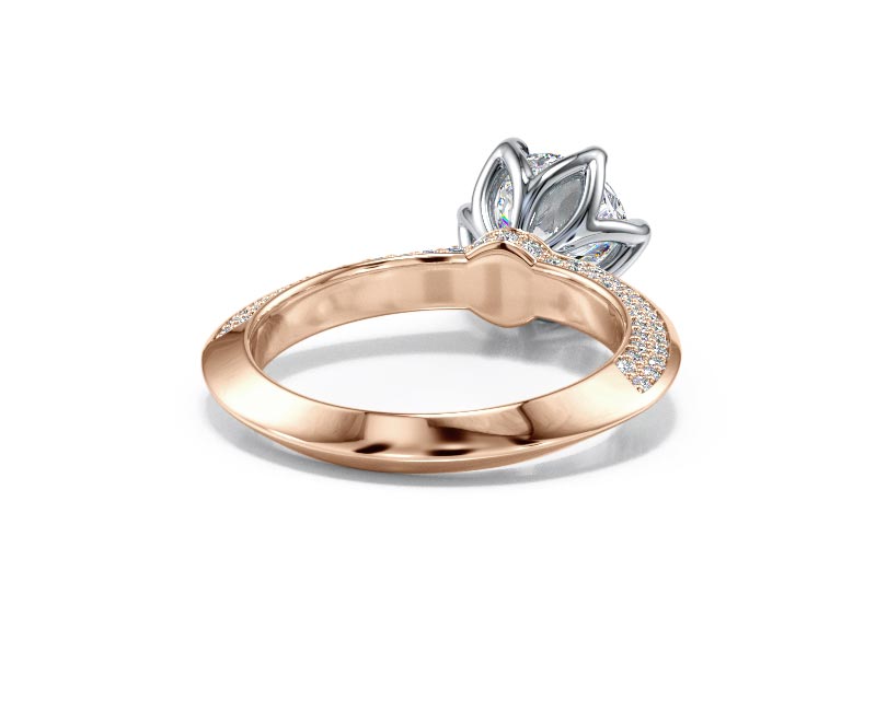 1.8CT Lab-Created Diamond D/VVS1 Round Cut 14K Gold Prong Knife Edge Accent Ring - Picture 19 of 50