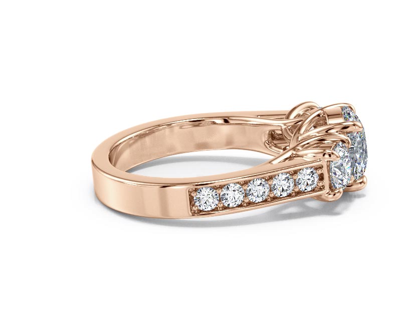 3.44ct AGI Lab-Created Diamond D/VVS2 Round Cut 14K Gold Vintage Engagement Ring - Picture 17 of 50