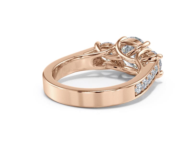 3.44ct AGI Lab-Created Diamond D/VVS2 Round Cut 14K Gold Vintage Engagement Ring - Picture 18 of 50