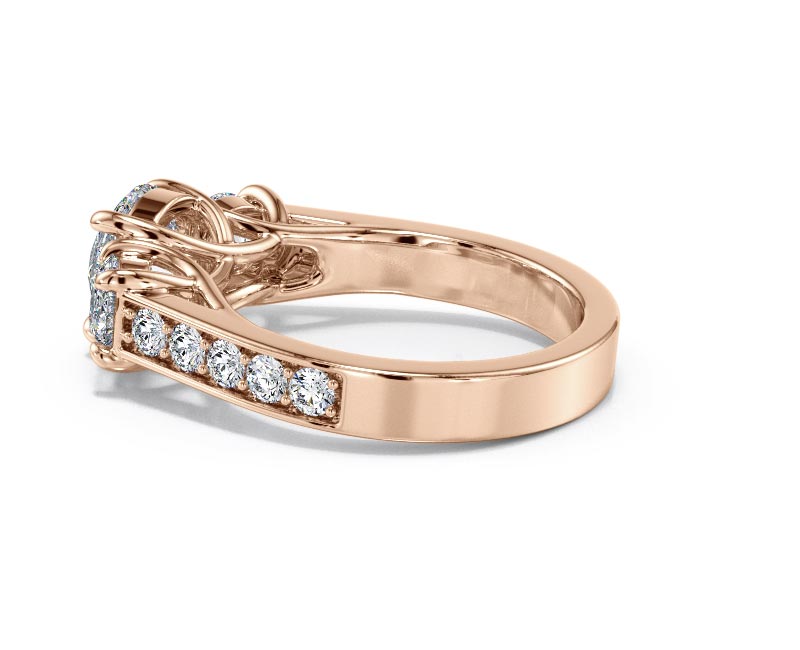 3.44ct AGI Lab-Created Diamond D/VVS2 Round Cut 14K Gold Vintage Engagement Ring - Picture 20 of 50