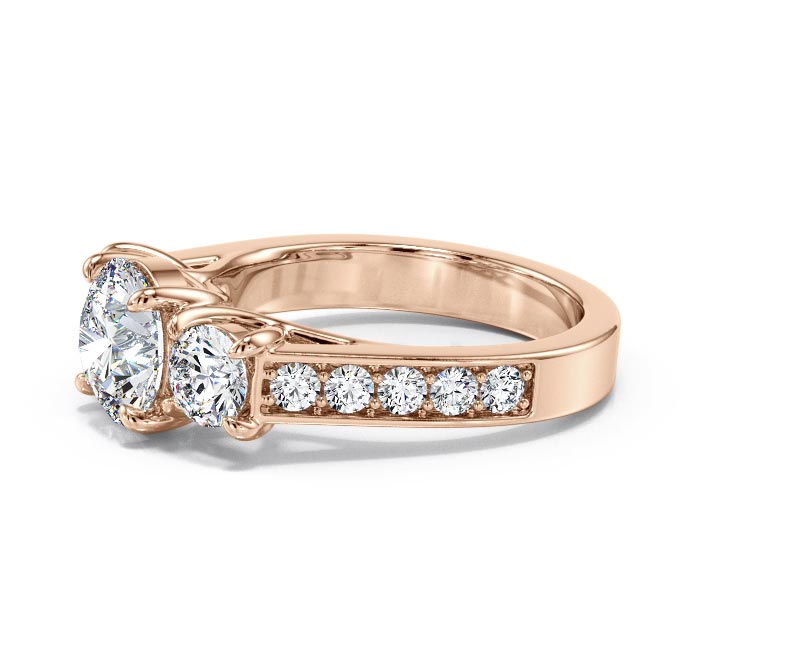 3.44ct AGI Lab-Created Diamond D/VVS2 Round Cut 14K Gold Vintage Engagement Ring - Picture 21 of 50