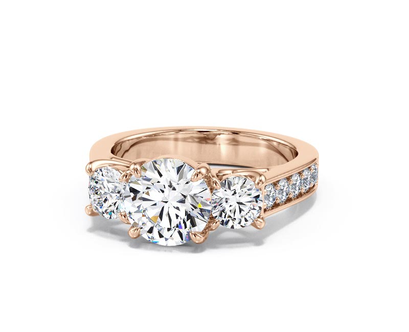 3.44ct AGI Lab-Created Diamond D/VVS2 Round Cut 14K Gold Vintage Engagement Ring - Picture 22 of 50