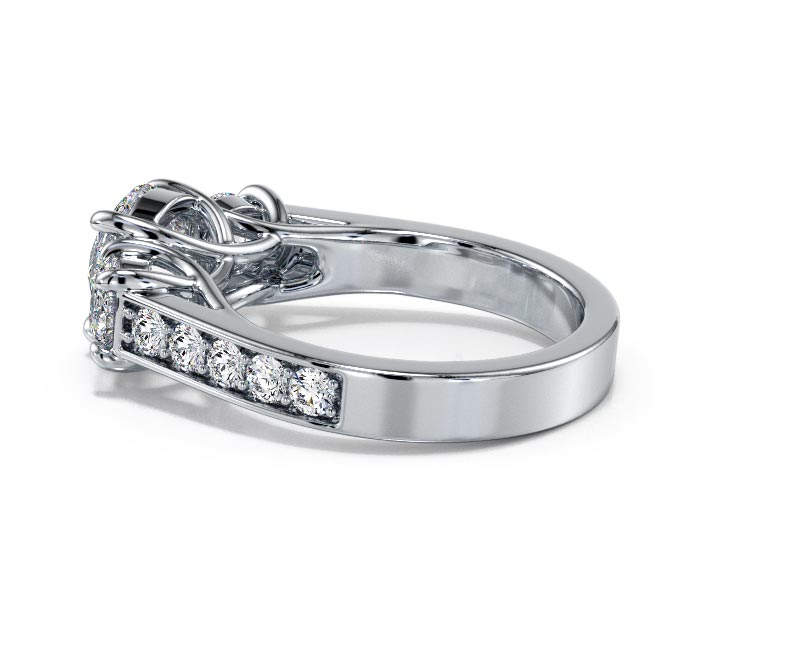 3.44ct AGI Lab-Created Diamond D/VVS2 Round Cut 14K Gold Vintage Engagement Ring - Picture 6 of 50