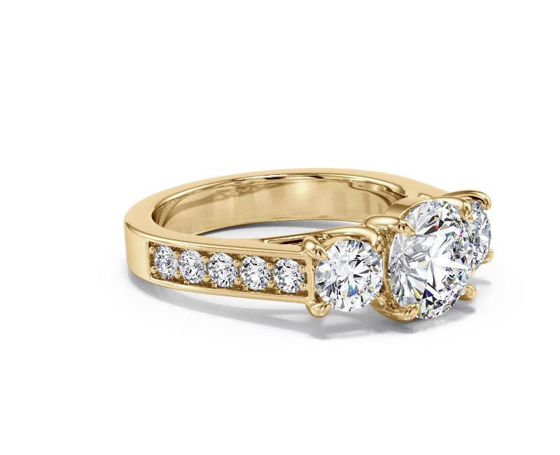 3.44ct AGI Lab-Created Diamond D/VVS2 Round Cut 14K Gold Vintage Engagement Ring - Picture 9 of 50