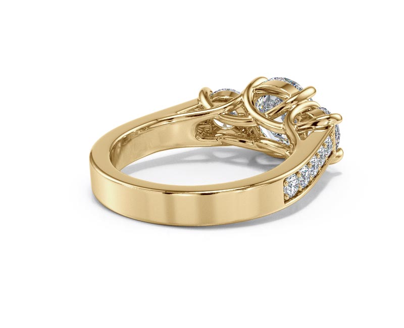 3.44ct AGI Lab-Created Diamond D/VVS2 Round Cut 14K Gold Vintage Engagement Ring - Picture 11 of 50