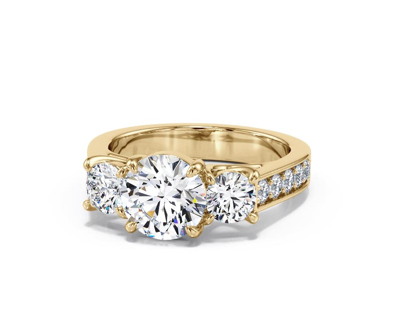 3.44ct AGI Lab-Created Diamond D/VVS2 Round Cut 14K Gold Vintage Engagement Ring - Picture 15 of 50