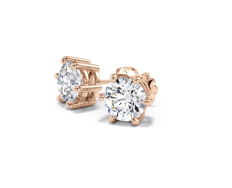 1.50 Carat Lab-Created Diamond D/VVS2 Round Cut 14K Gold 6-Prong Stud Earrings - Picture 25 of 54
