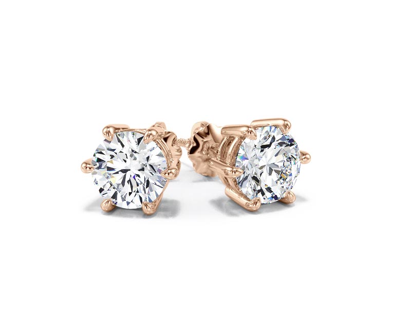 1.50 Carat Lab-Created Diamond D/VVS2 Round Cut 14K Gold 6-Prong Stud Earrings - Picture 26 of 54