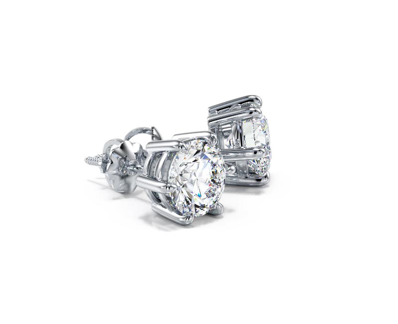 1.50 Carat Lab-Created Diamond D/VVS2 Round Cut 14K Gold 6-Prong Stud Earrings - Picture 6 of 54