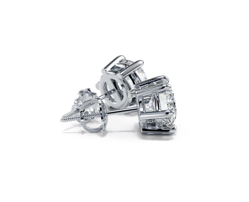 1.50 Carat Lab-Created Diamond D/VVS2 Round Cut 14K Gold 6-Prong Stud Earrings - Picture 7 of 54