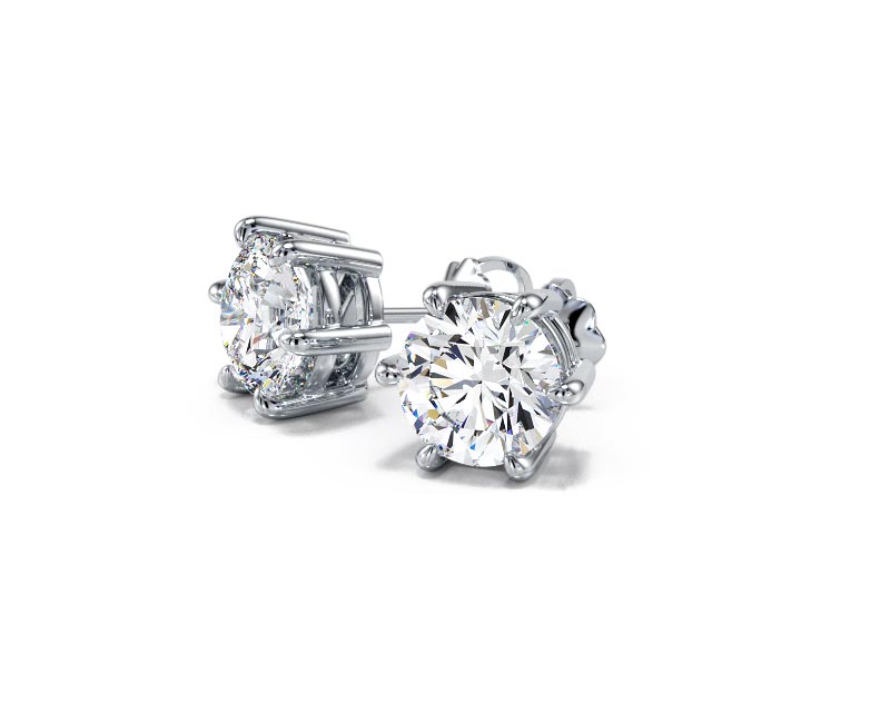 1.50 Carat Lab-Created Diamond D/VVS2 Round Cut 14K Gold 6-Prong Stud Earrings - Picture 11 of 54