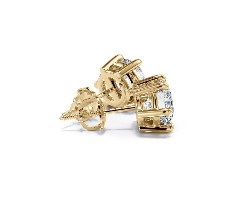 1.50 Carat Lab-Created Diamond D/VVS2 Round Cut 14K Gold 6-Prong Stud Earrings - Picture 14 of 54