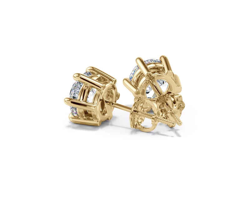 1.50 Carat Lab-Created Diamond D/VVS2 Round Cut 14K Gold 6-Prong Stud Earrings - Picture 16 of 54