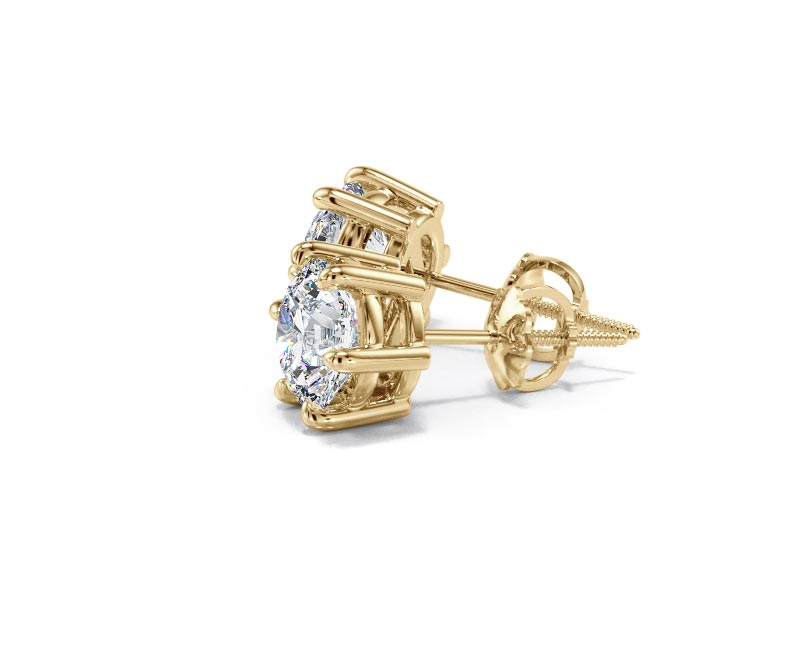 1.50 Carat Lab-Created Diamond D/VVS2 Round Cut 14K Gold 6-Prong Stud Earrings - Picture 17 of 54