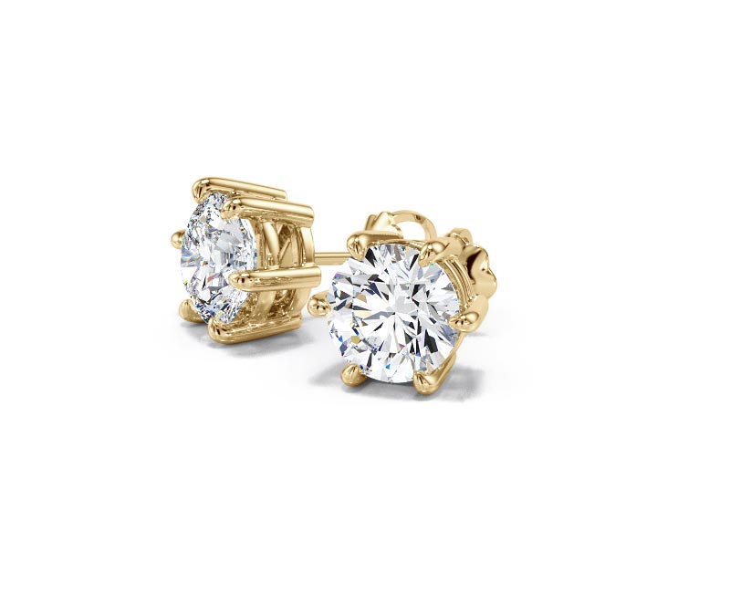 1.50 Carat Lab-Created Diamond D/VVS2 Round Cut 14K Gold 6-Prong Stud Earrings - Picture 18 of 54