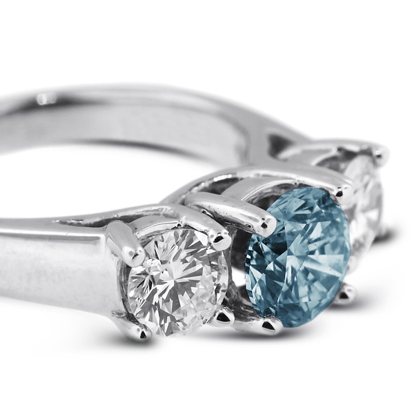 1.52ct Blue VS2 Round Natural Certified Diamonds 18k Classic Engagement Ring - Picture 4 of 17