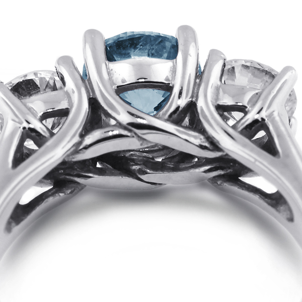 1.52ct Blue VS2 Round Natural Certified Diamonds 18k Classic Engagement Ring - Picture 6 of 17