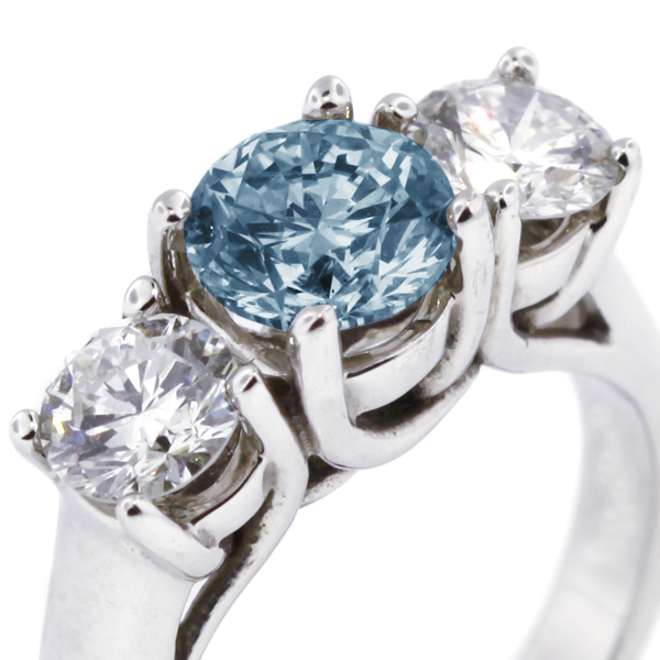 1.52ct Blue VS2 Round Natural Certified Diamonds 18k Classic Engagement Ring - Picture 8 of 17