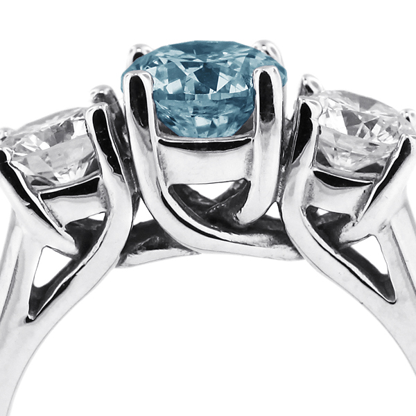 1.52ct Blue VS2 Round Natural Certified Diamonds 18k Classic Engagement Ring - Picture 10 of 17