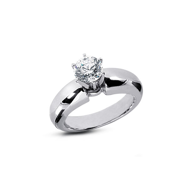 0.73ct H VS2 Round Natural Diamond Platinum Classic Solitaire Engagement Ring - Picture 1 of 7