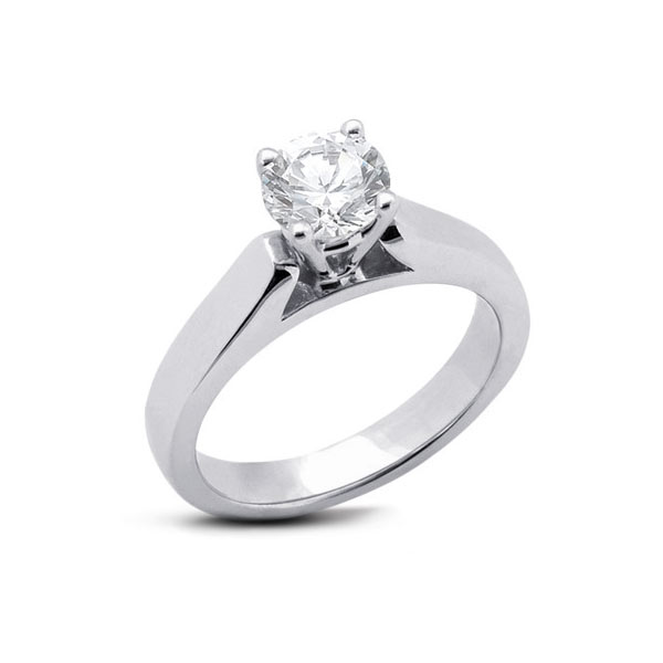 3ct F SI1 Round Earth Mined Certified Diamond 950 PL. Solitaire Engagement Ring - Picture 2 of 6
