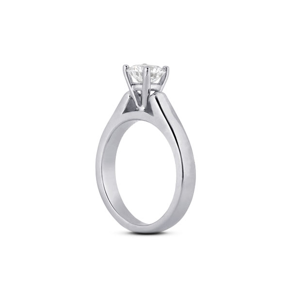 3ct F SI1 Round Earth Mined Certified Diamond 950 PL. Solitaire Engagement Ring - Picture 3 of 6